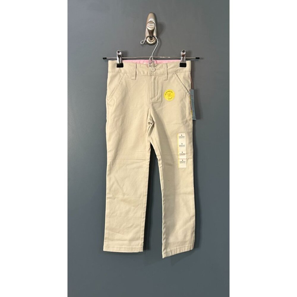 NWT Cat & Jack Girls Size 5 Khaki Straight Leg School Uniform Pants Pants